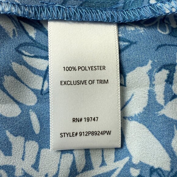 The Pioneer Woman XXL Paisley Lace Up Peasant Blouse Long Sleeve Blue White New - Picture 11 of 12